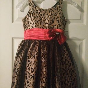 Leopard print girls dress